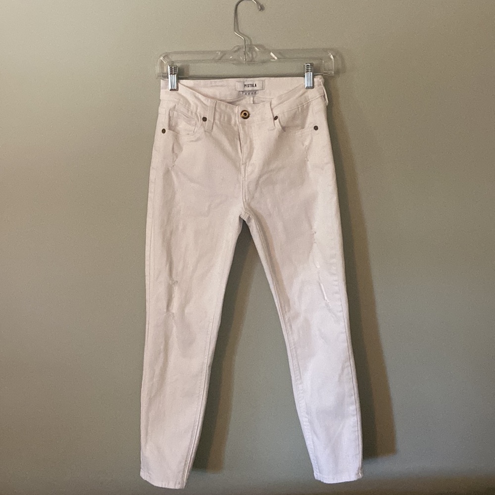 White Pistola Distressed Skinny Jeans